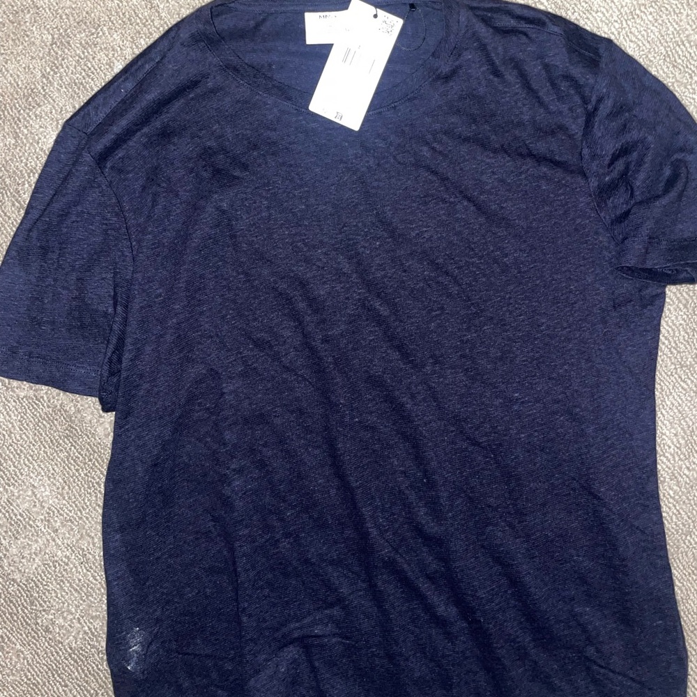 Mango Deep Blue Slim Fit Tee